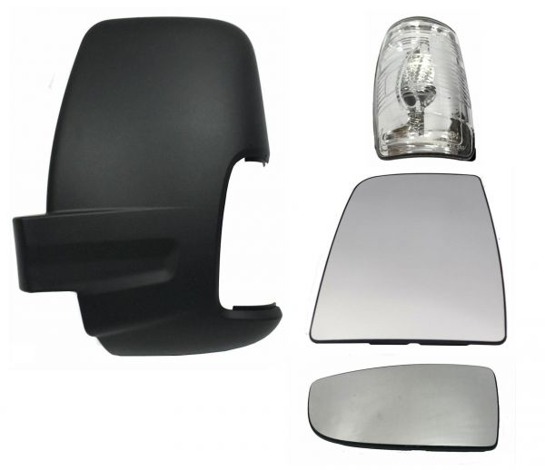 FORD TRANSIT MK8 FRONT LEFT SIDE MIRROR GLASS UPPER & LOWER CLEAR INDICATOR  LENS